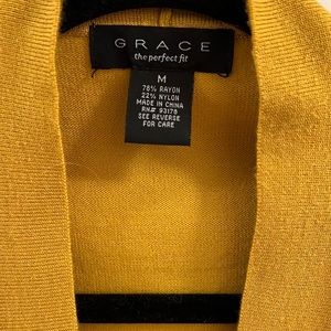 Grace mustard yellow cardigan size M